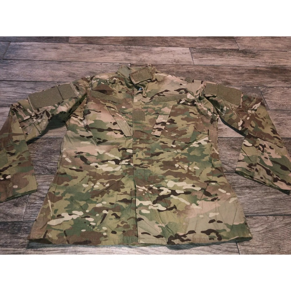 New Army Camo Combat Coat‎ Jacket Team Soldier Flame Resistant Fr SZ Medium Long